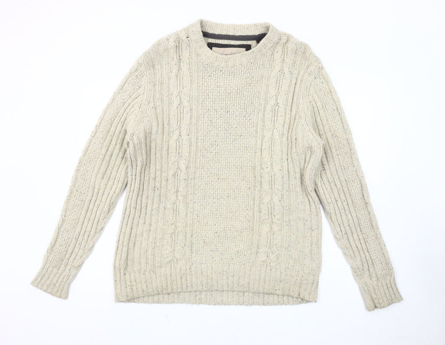 Rocha John Rocha Men's Beige Wool Pullover Jumper M