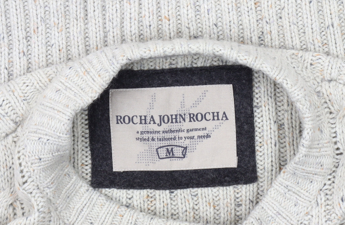 Rocha John Rocha Men's Beige Wool Pullover Jumper M