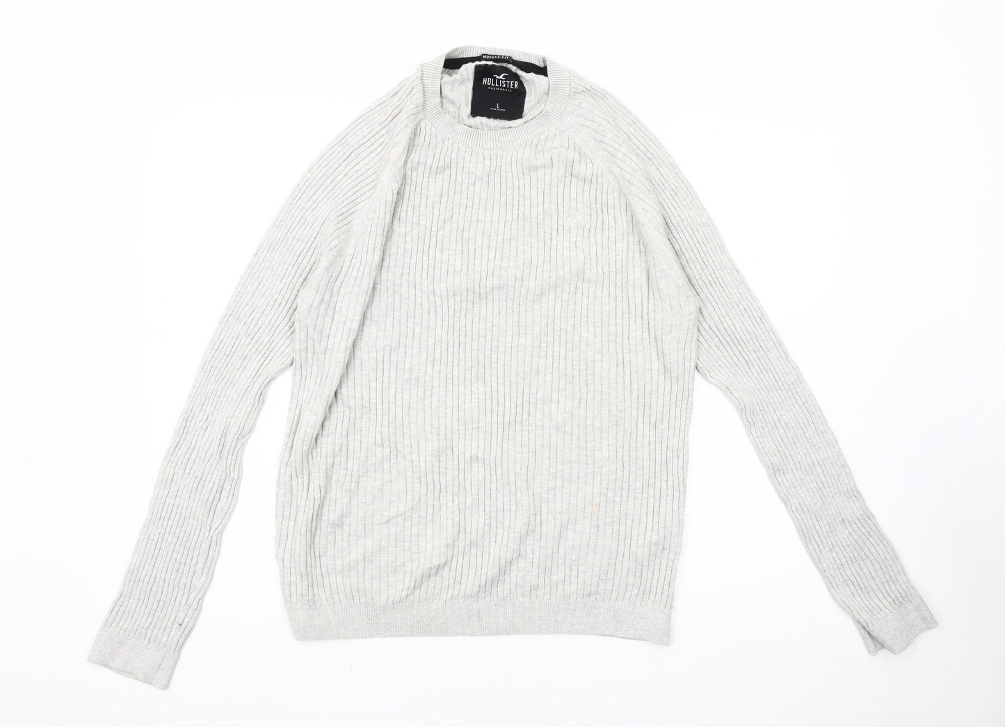 Hollister Men's Grey L Pullover Jumper Crew Neck