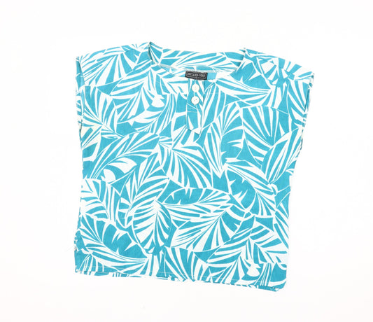 Jacques Vert Women's Blue Floral Blouse Top Size 12