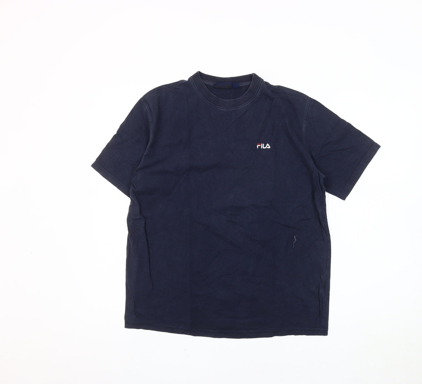 FILA Boys Blue XL T-Shirt, Basic Crew Neck, Logo Detail