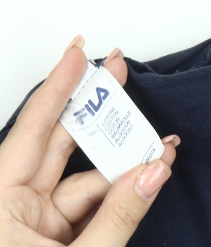 FILA Boys Blue XL T-Shirt, Basic Crew Neck, Logo Detail