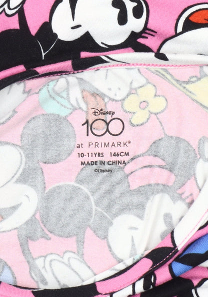 Disney Girls Pink Mickey Mouse Cropped T-Shirt 10-11 Years