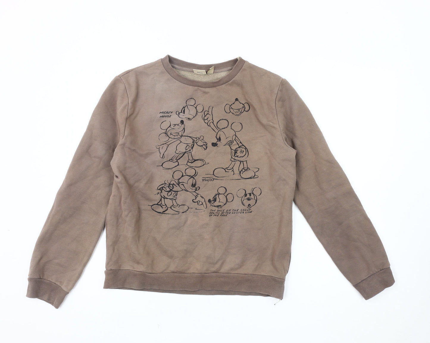 Unisex Adults UK Size 10 Disney Brown Pullover Sweatshirt