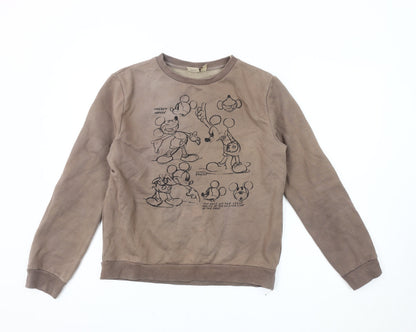 Unisex Adults UK Size 10 Disney Brown Pullover Sweatshirt