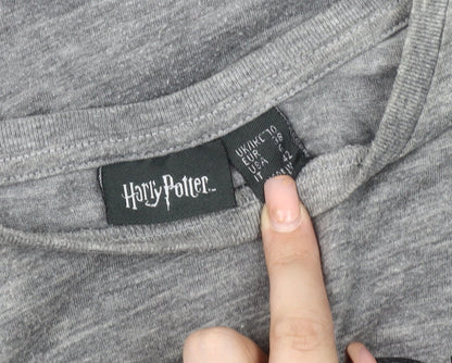 Womens UK Size 10 Harry Potter Grey  T-Shirt