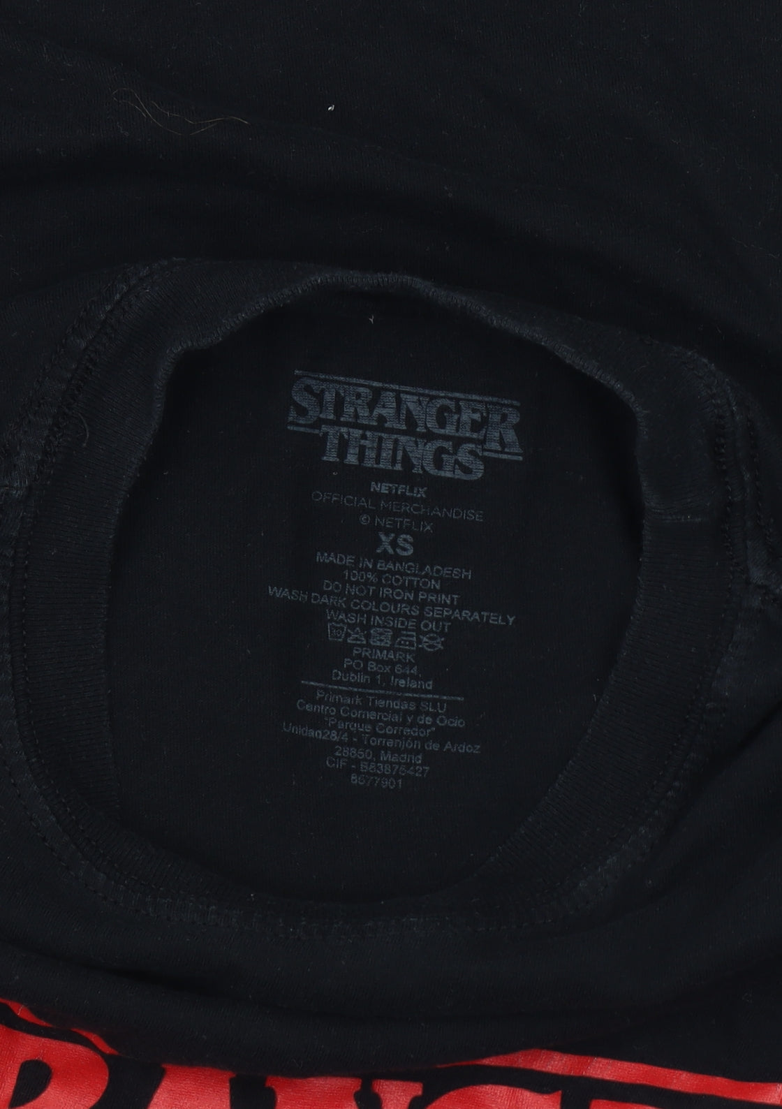 Primark Men's Black XS Stranger Things T-Shirt