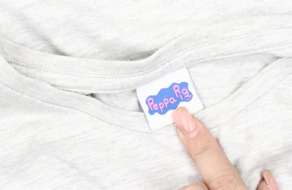 Peppa Pig Men's 2XL Grey T-Shirt Dad Graphic Crew Neck