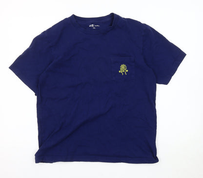 Uniqlo Men's Blue Art T-Shirt M Keith Haring Design