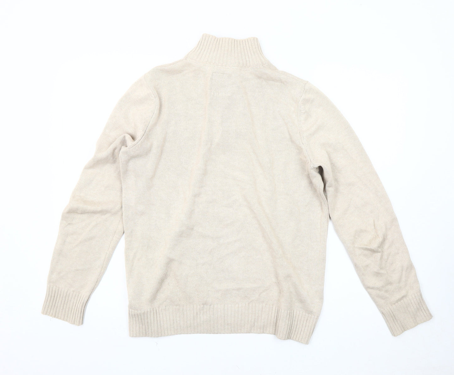 Crew Clothing Co. Men's Beige Henley Jumper Size S