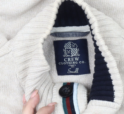 Crew Clothing Co. Men's Beige Henley Jumper Size S