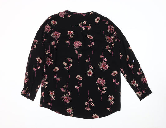 Jacqueline de Yong Women's Black Floral Blouse, Size 12