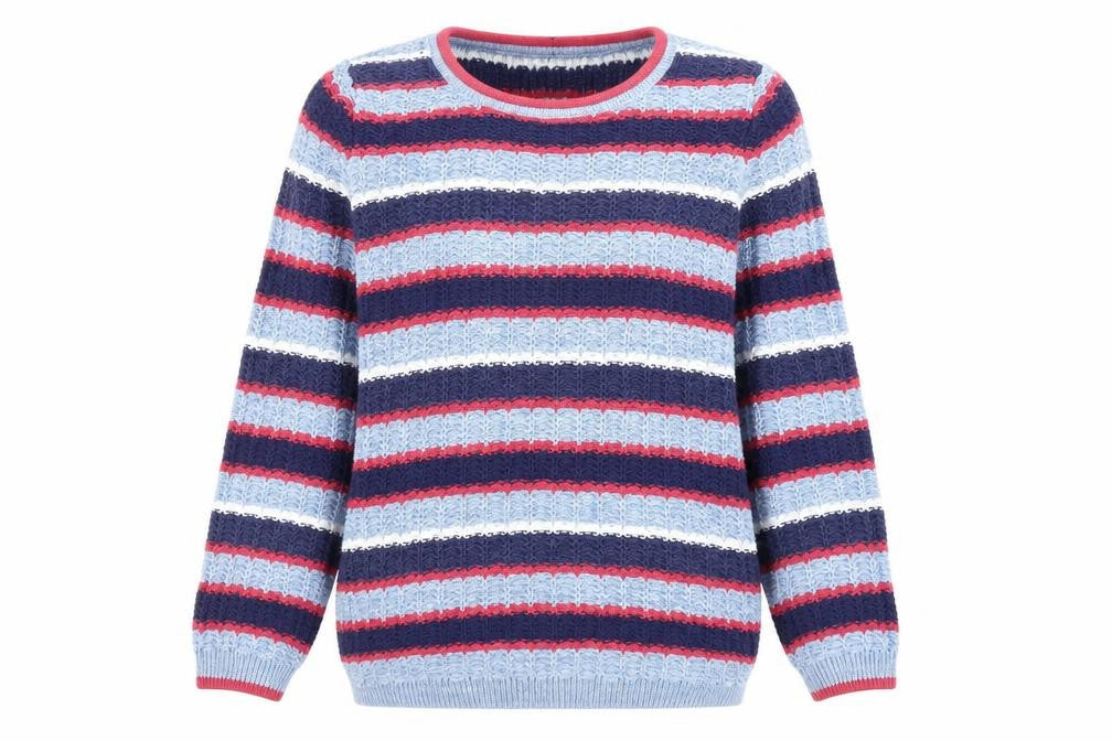 Womens UK Size M Isle Essentials Multicoloured Pullover Jumper
