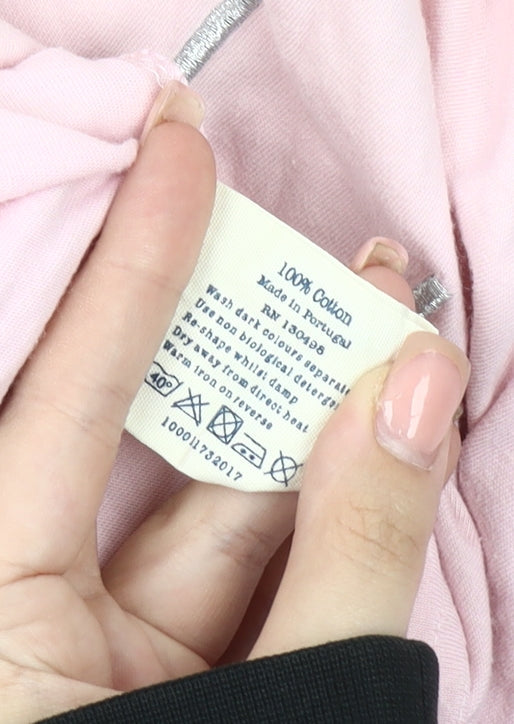 Jack Wills Women's Pink T-Shirt, Size 4, Casual Crew Neck