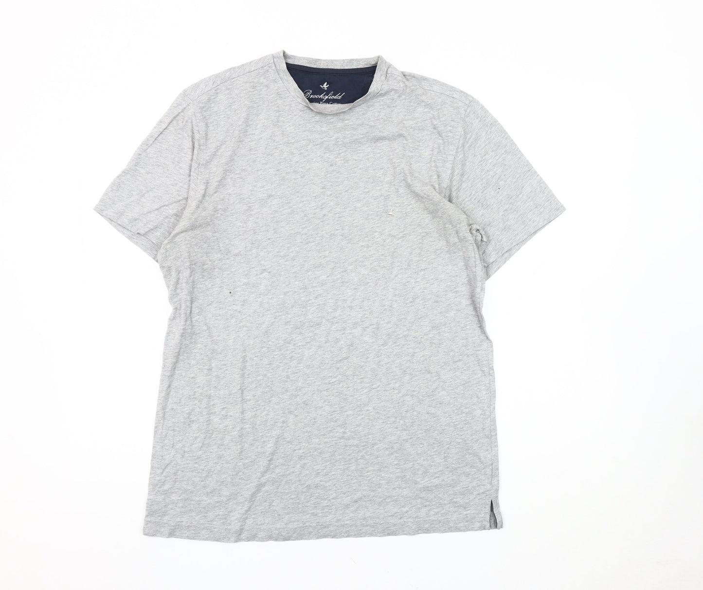 Brookfield Men's Grey Cotton Crew Neck T-Shirt M