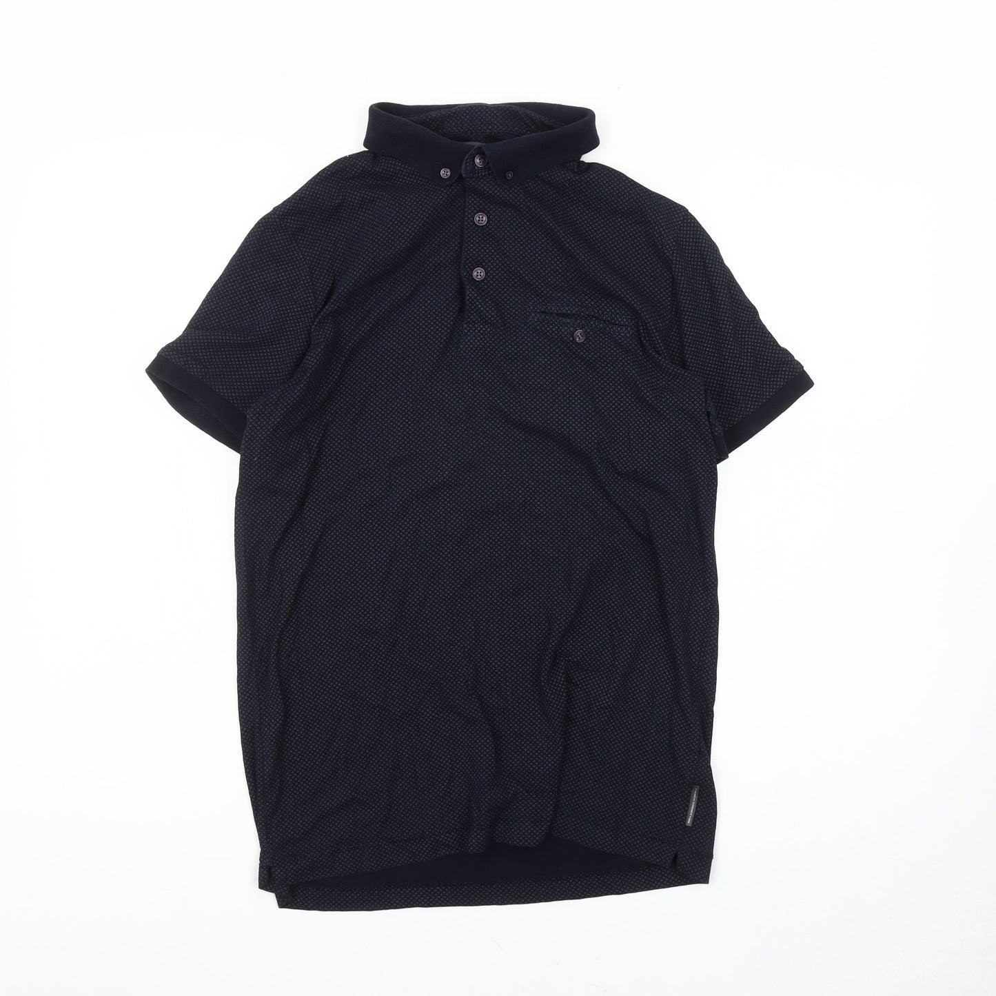 French Connection Men's Black Polo, M, Short Sleeve, Cotton