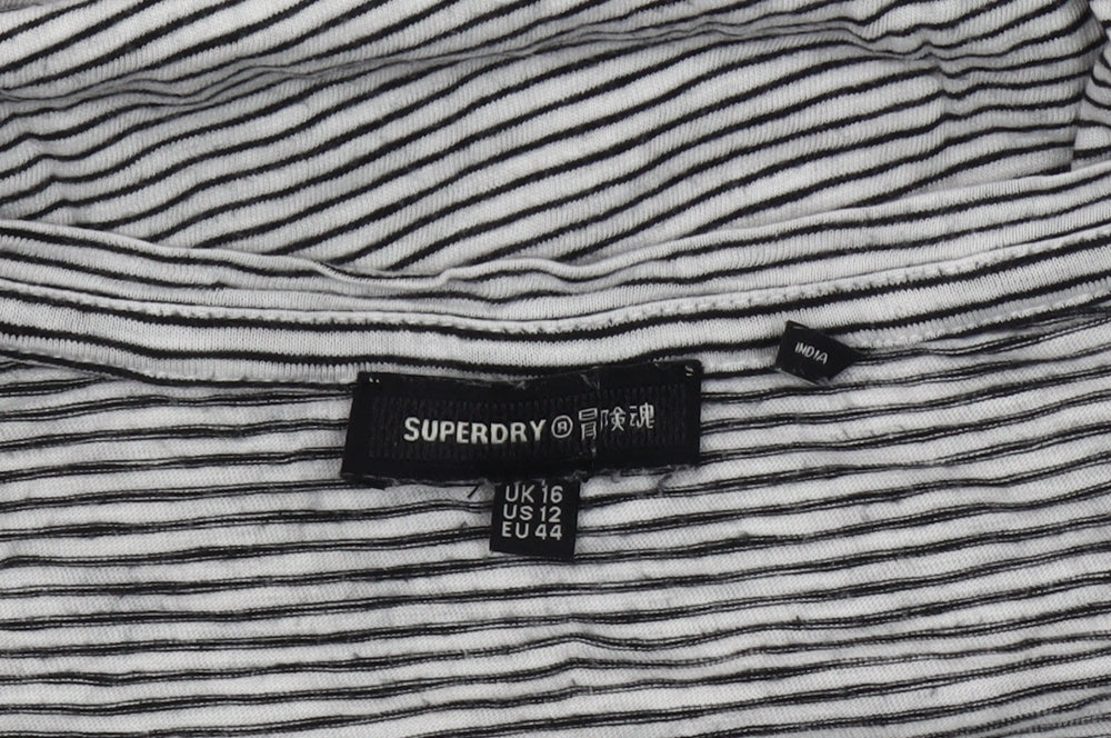 Womens UK Size 16 Superdry Black Basic T-Shirt
