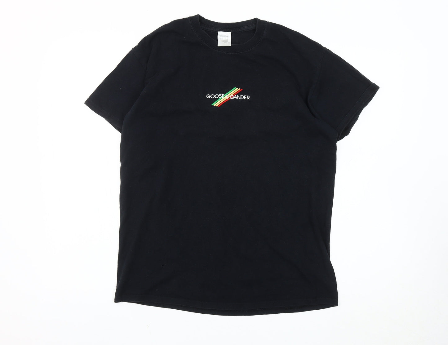 Goose and Gander Men's Black Medium Embroidered T-Shirt