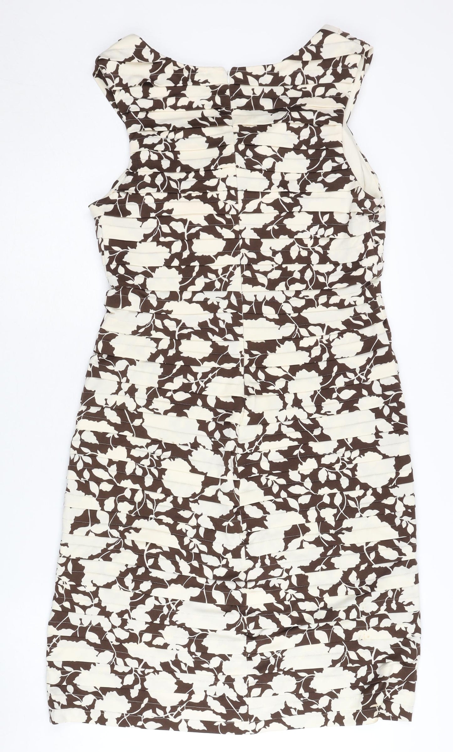 Phase Eight Women's Brown Floral Sheath Dress Size 14