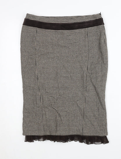 Karen Millen Women's Black Wool Pencil Skirt - Size 10