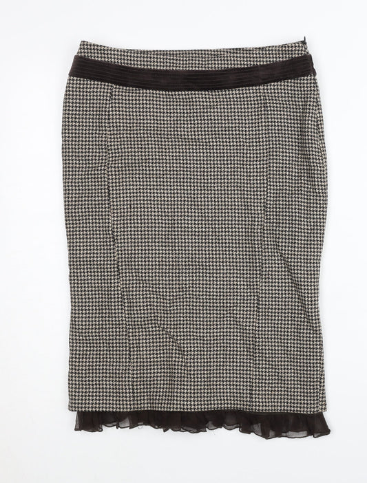 Karen Millen Women's Black Wool Pencil Skirt - Size 10