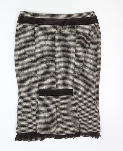 Karen Millen Women's Black Wool Pencil Skirt - Size 10