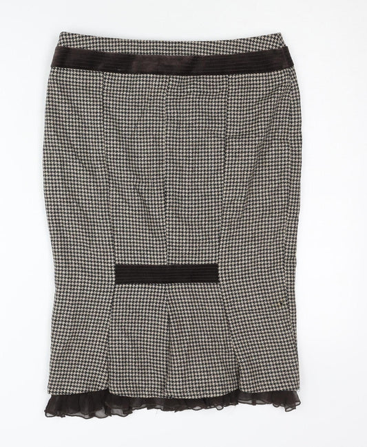 Karen Millen Women's Black Wool Pencil Skirt - Size 10