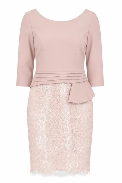 Kaleidoscope Women Pink Lace Sheath Dress Size 14 Petites