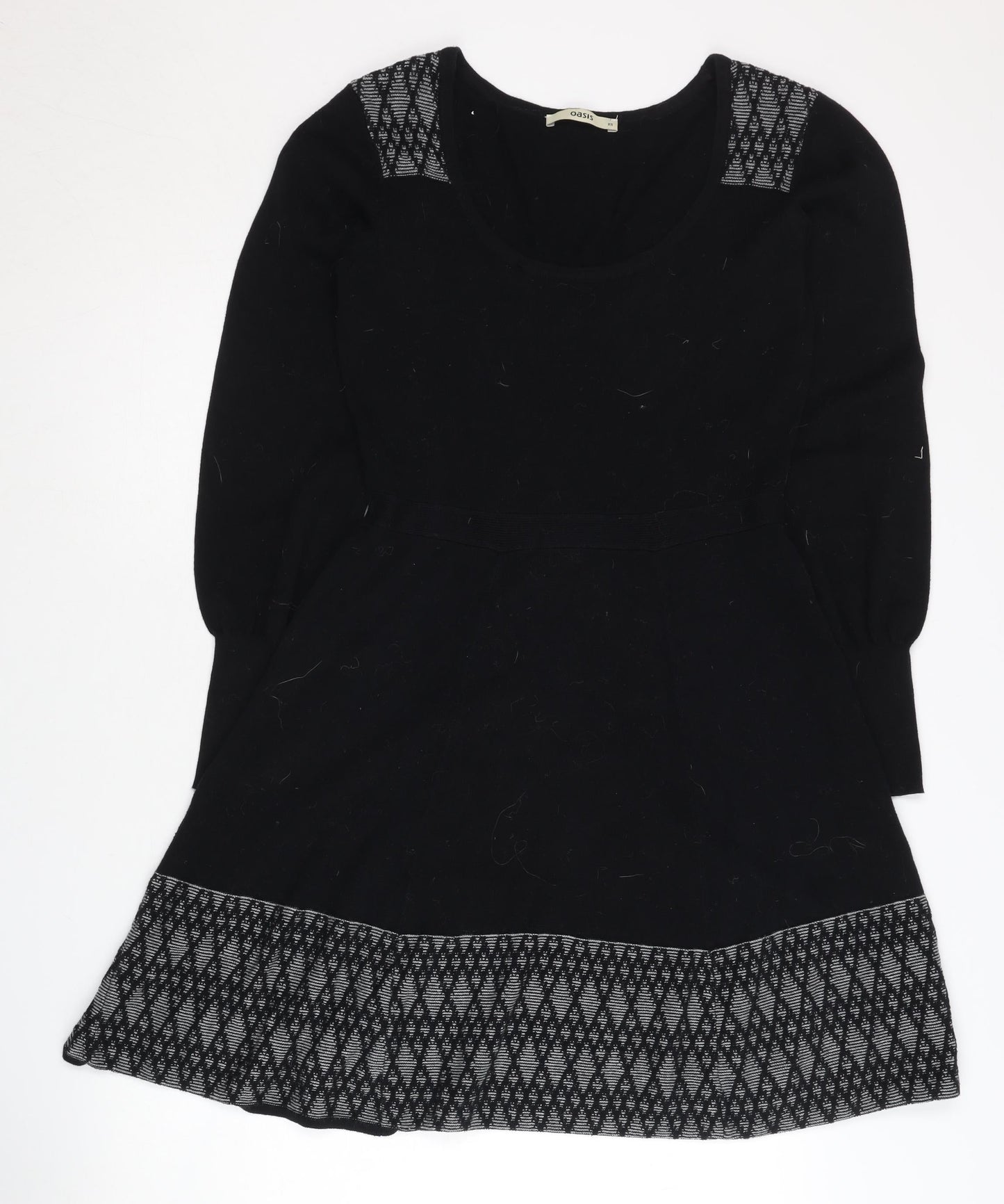 Oasis Women's Black XS Knit Dress Scoop Neck