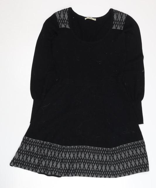 Oasis Women's Black XS Knit Dress Scoop Neck