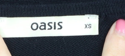 Oasis Women's Black XS Knit Dress Scoop Neck