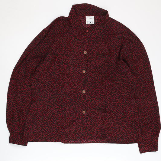 Alexon Women's Red Animal Print Button-Up Shirt, Size 16