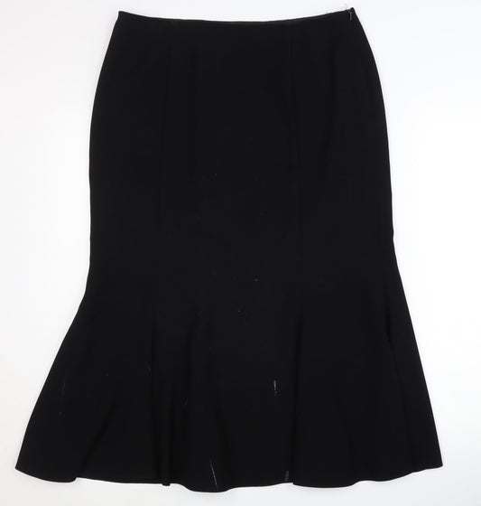 Minuet Women's Black Midi Trumpet Skirt Size 14