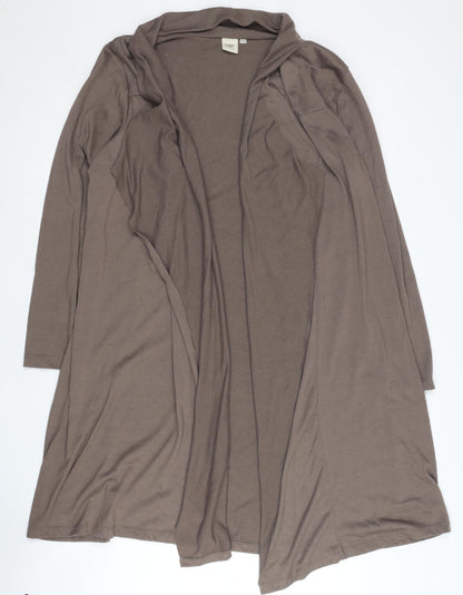 Cotton Traders Women's Open Front Cardigan in Brown Size 18-20