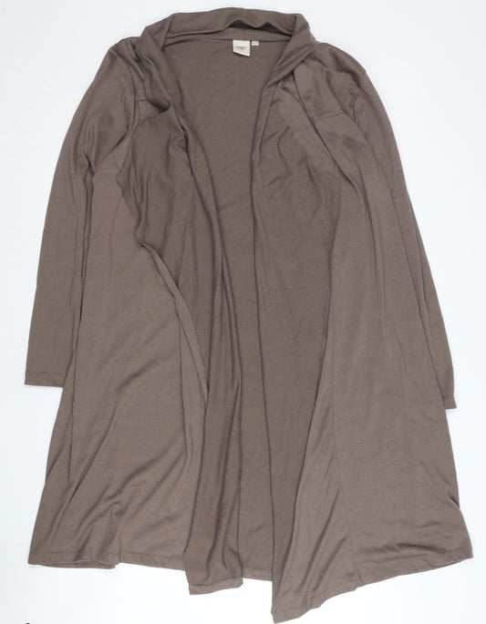 Cotton Traders Women's Open Front Cardigan in Brown Size 18-20