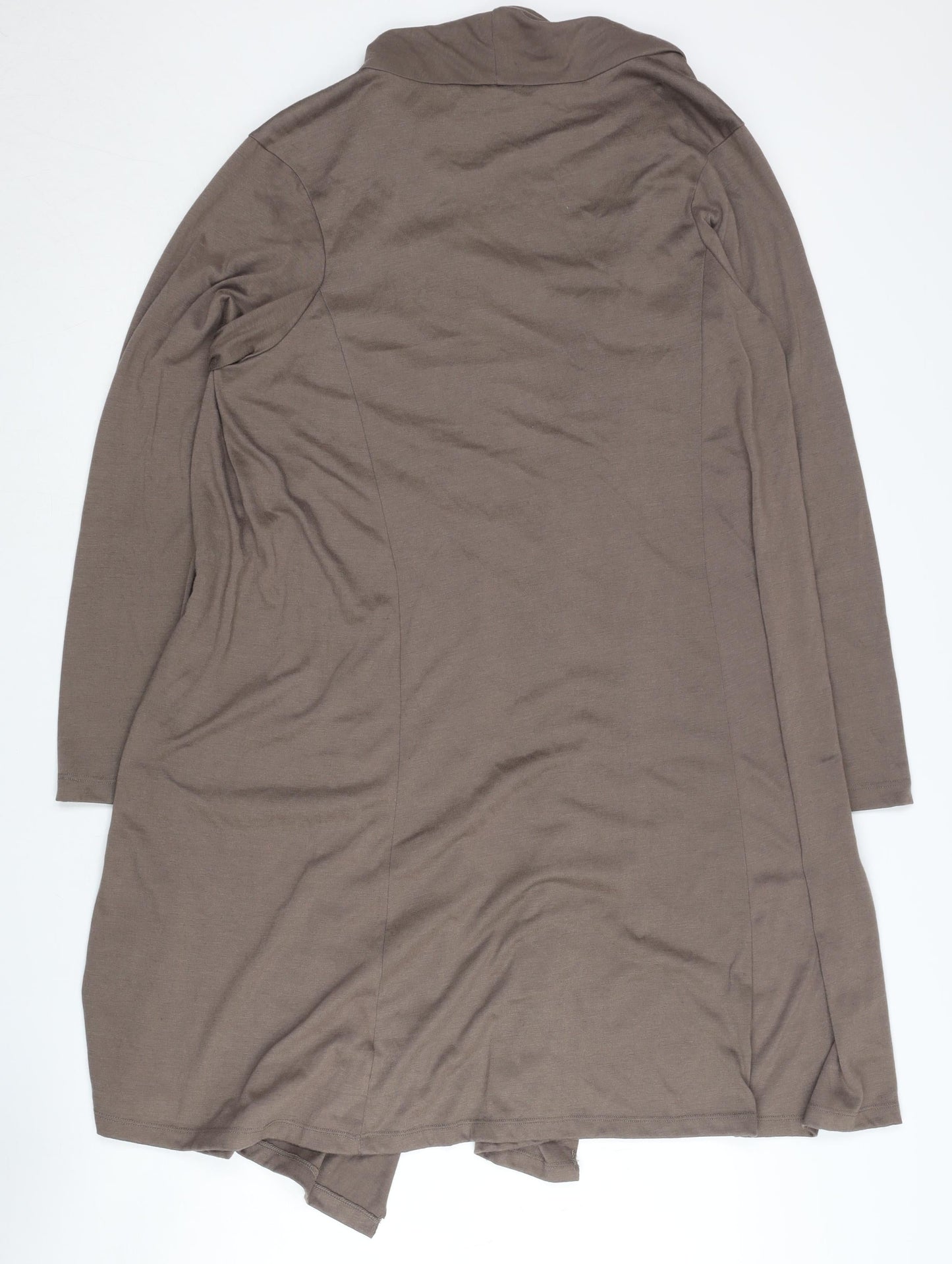 Cotton Traders Women's Open Front Cardigan in Brown Size 18-20