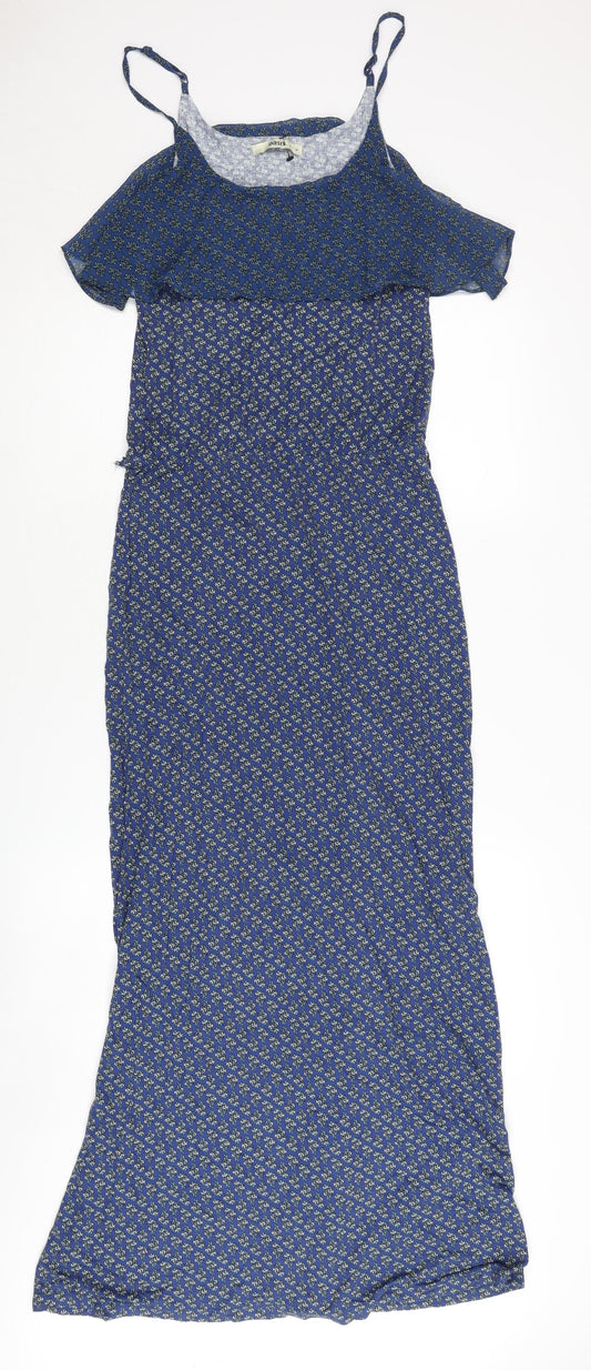 Oasis Women’s Blue Floral Maxi Dress, Strappy Sleeve, M