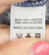 Oasis Women’s Blue Floral Maxi Dress, Strappy Sleeve, M