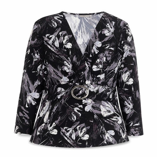 Womens UK Size L CC Black Wrap Blouse