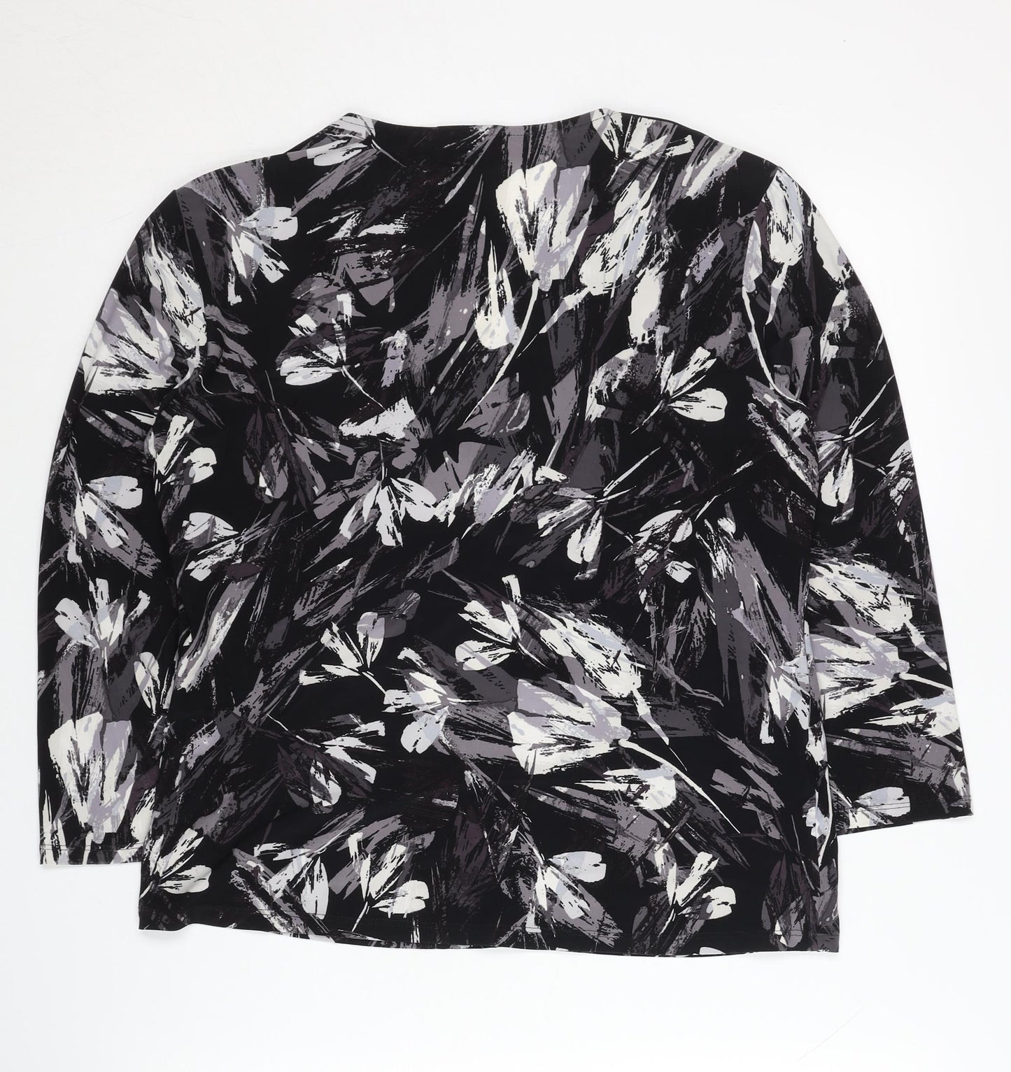 Womens UK Size L CC Black Wrap Blouse