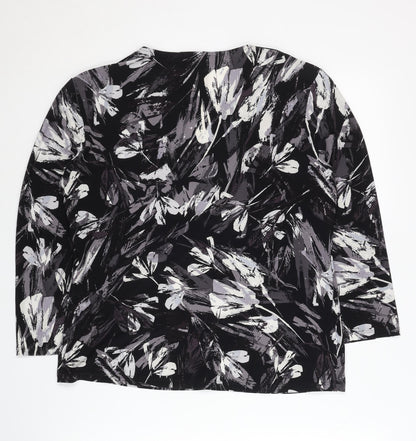 Womens UK Size L CC Black Wrap Blouse