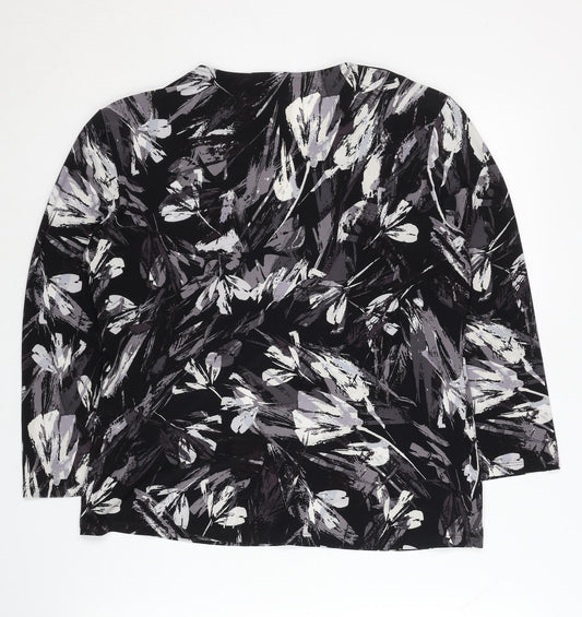 Womens UK Size L CC Black Wrap Blouse