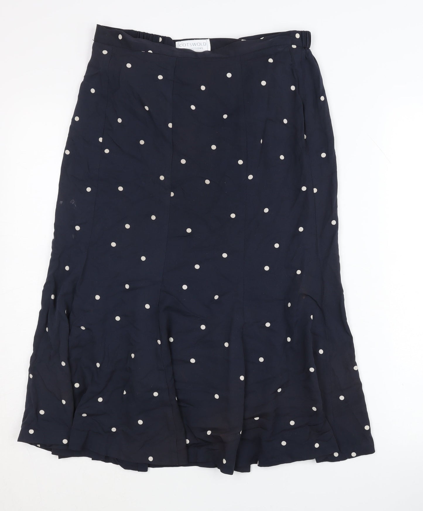 Cotswold Collections Women's Blue Midi Polka Dot Skirt Size 12
