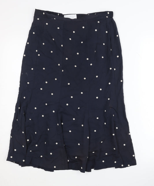 Cotswold Collections Women's Blue Midi Polka Dot Skirt Size 12