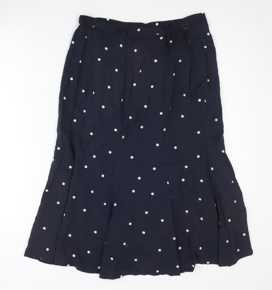 Cotswold Collections Women's Blue Midi Polka Dot Skirt Size 12