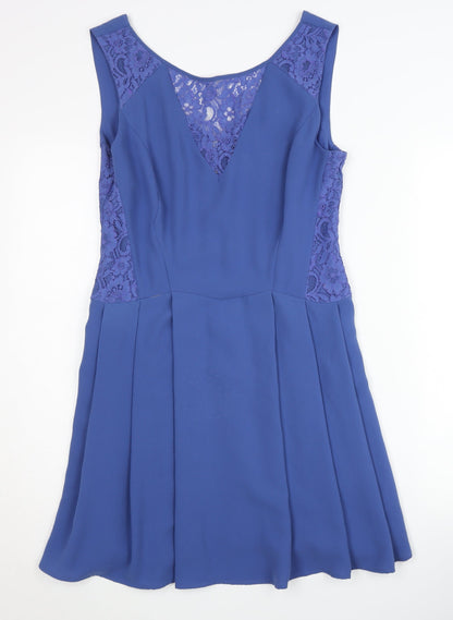 Oasis Women's Blue A-Line Lace Dress Size 12