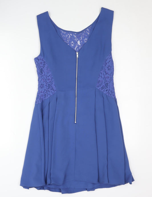 Oasis Women's Blue A-Line Lace Dress Size 12