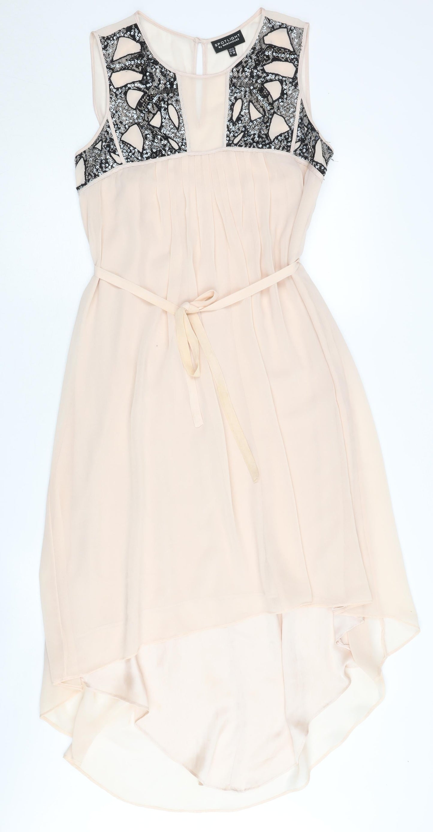 Spotlight by Warehouse Women’s Beige A-Line Dress, Size 12