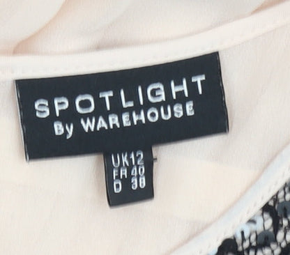 Spotlight by Warehouse Women’s Beige A-Line Dress, Size 12