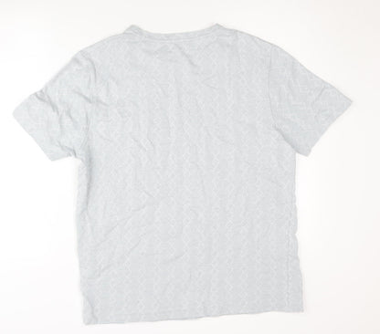 Reiss Men's Blue Graphic Print Cotton T-Shirt, L